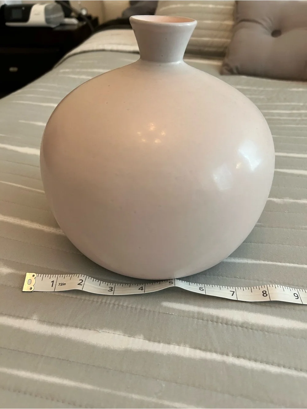 Crate & Barrel Mireya Blush Pink Terracotta Round Vase Made in Portugal